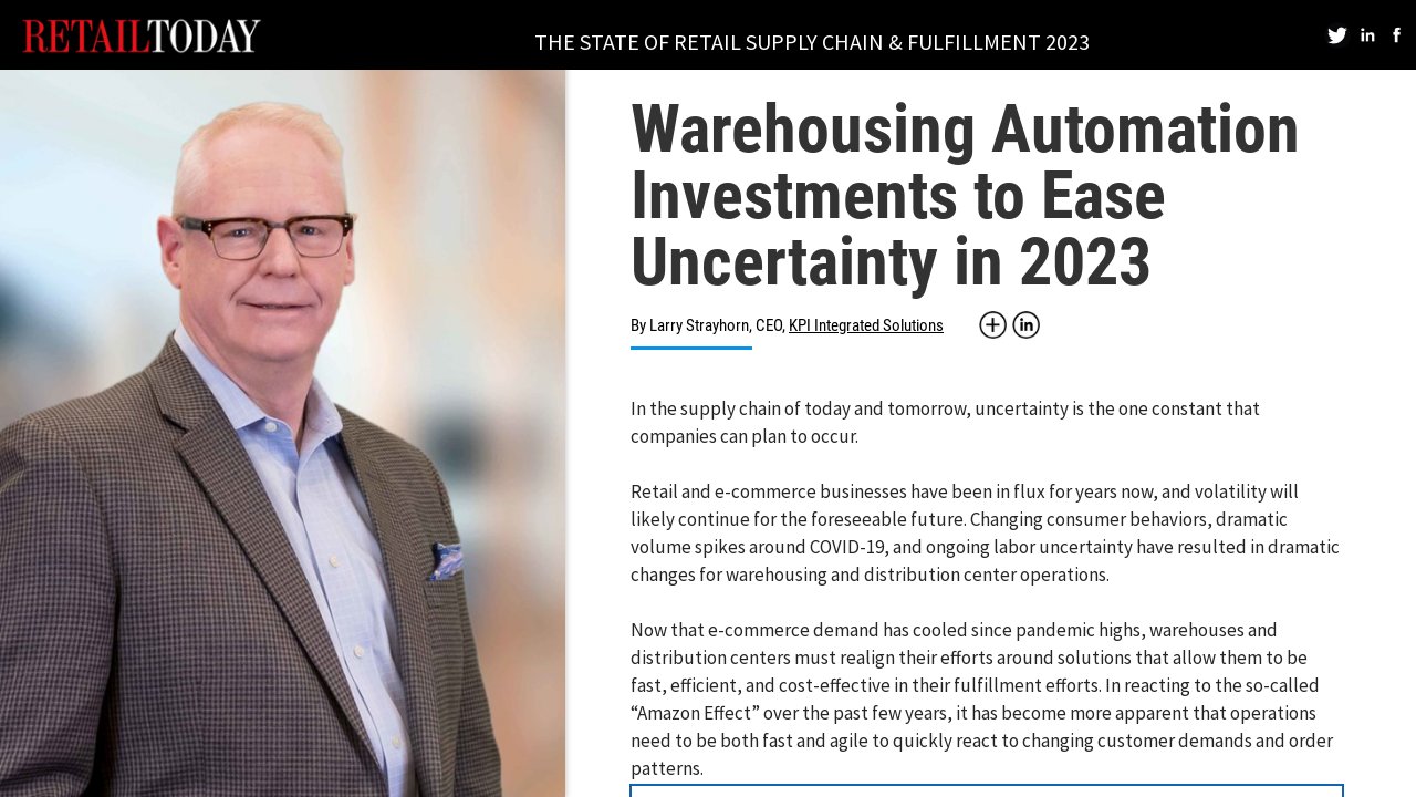 KPI Solutions - The State of Retail Supply Chain & Fulfillment 2023